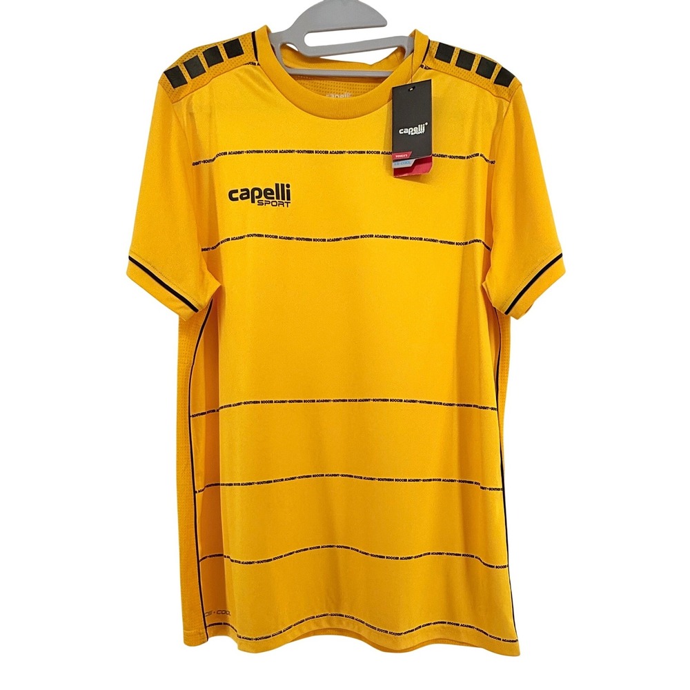 NWT Capelli Sport Soccer‎ Jersey Women Large Yellow Soccer Academy CS-Cool